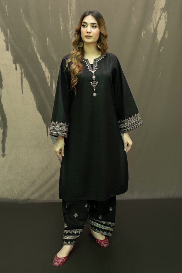 Black Embroidery Suit 2pc - Image 3