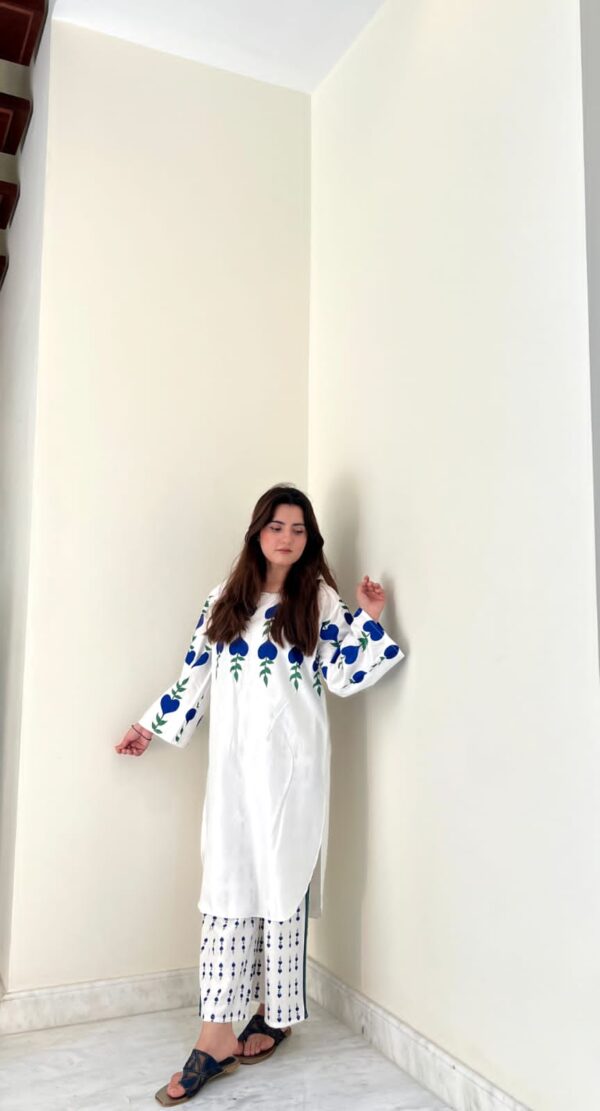 White Embroidery Suit 2pc - Image 2