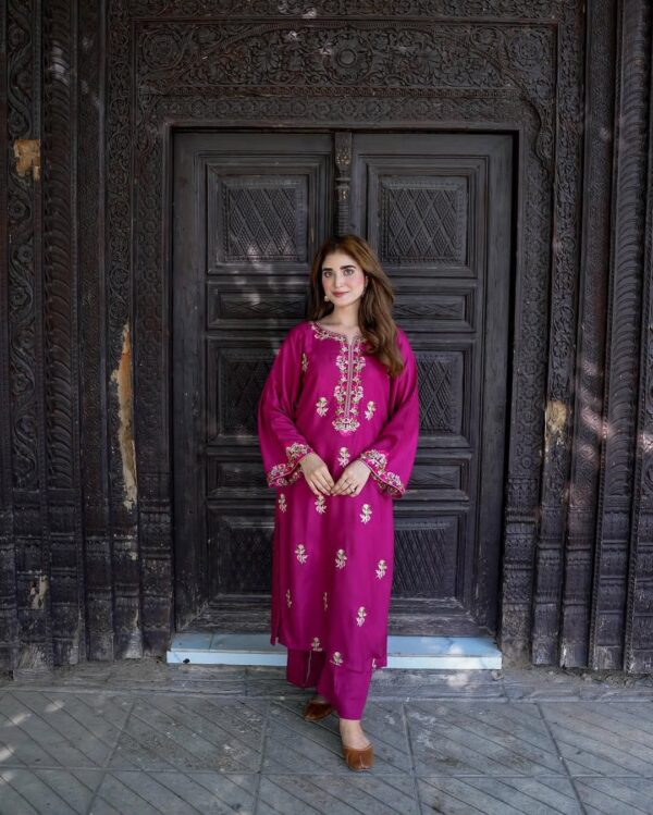 Pink Embroidery Suit 2pc